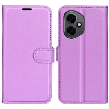 For Honor 400 Litchi Texture Flip Leather Phone Case with Holder Purple - 1