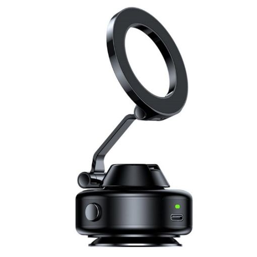X98 Magnetic Vacuum Suction Phone Stand Holder for Desktop & Car (Black) - 1