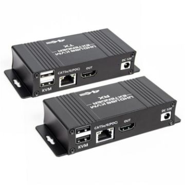 80m Cat6/5e HDMI KVM Extender with EU Plug - D5-1/D6-1 Network Cable - 1