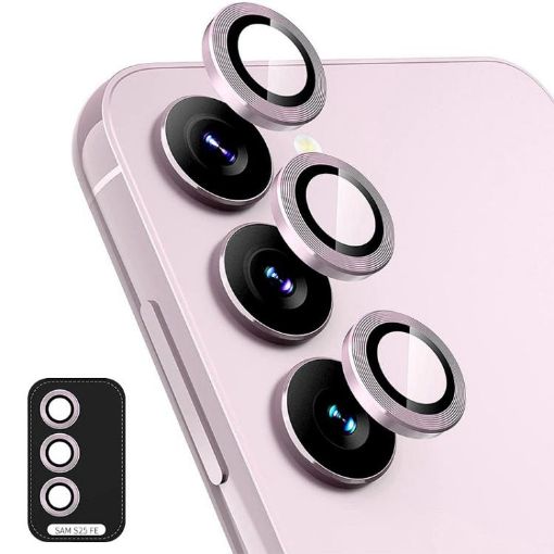 Samsung Galaxy S25 FE 5G Pink Camera Lens Tempered Glass Film 9H - 1