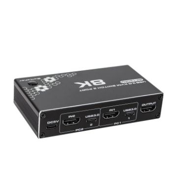 K1 2 Ports USB-C KVM Switch: 4K 120Hz HDMI, HDCP 2.3, USB 3.0, RJ45 - 1