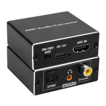 ARC HDTV Speaker Audio Extractor Converter, ARC to SPDIF Coaxial 3.5mm - 1