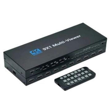JQF1 9 in 1 HDMI Multi Viewer Switcher 4K Screen Splitter - US Plug - 1