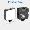 JMARY FM-59R Dimmable Mini Fill Light with 3 Cold Shoe Mounts - 7