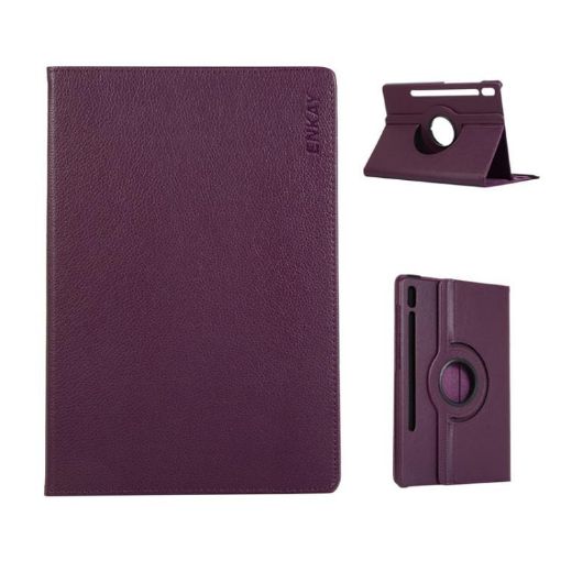 Samsung Galaxy Tab S10+/S9 FE+/S9+ 360 Leather Case Dark Purple - 1