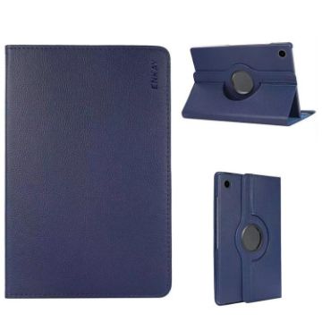 Samsung Galaxy Tab A9 8.7 ENKAY 360 Rotation Leather Case Dark Blue - 1