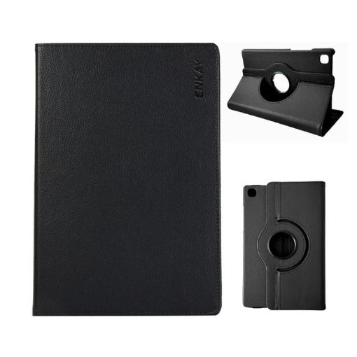 Samsung Galaxy Tab A7 Lite 8.7 ENKAY 360 Rotation Leather Case Black - 1