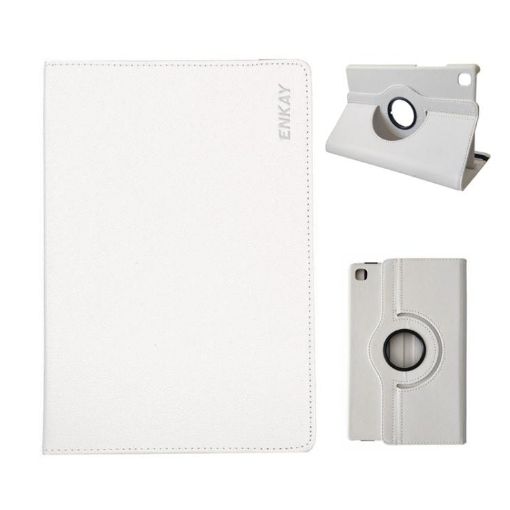 Samsung Galaxy Tab A7 Lite 8.7 ENKAY 360 Rotation Leather Case White - 1