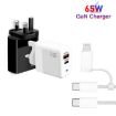 PD41 GaN PD 45W USB Charger with USB-C/8 Pin Cable for iPhone, UK Plug - 3