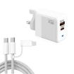 PD41 GaN PD 45W USB Charger + USB-C/8 Pin Cable for iPhone, UK Plug - 1