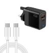 GaN PD41 45W USB Charger + Type-C Cable, UK Plug, Black - 1