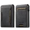 Suteni Black Denim Pattern Card Box with Automatic Button Pop-Out - 1