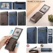Suteni Black Denim Pattern Card Box with Automatic Button Pop-Out - 6