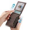 Suteni Brown Denim Pattern Card Box with Automatic Button Pop-Out - 3