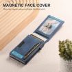 Suteni Blue Denim Pattern Card Box with Automatic Button Pop-Out - 5