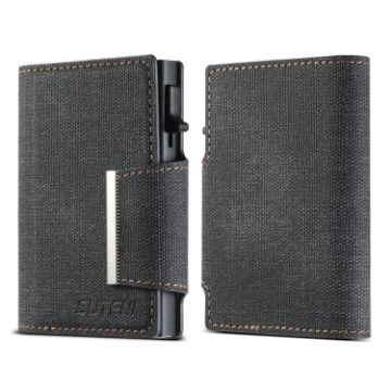Suteni Black Denim Card Box with Buckle Button - Auto Pop Out Feature - 1