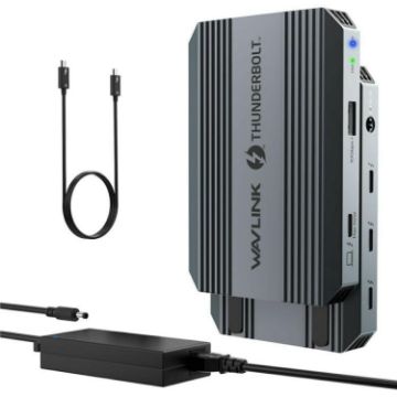 WAVLINK UTD49T Thunderbolt 4 Hub 100W PD USB-A Data Adapter (EU Plug) - 1