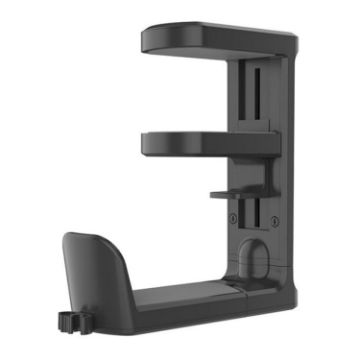 360 Rotatable Under Desk Gaming Headset Holder Bracket XWJ-EJJ01 Black - 1