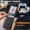 Suteni Carbon Fiber Pattern Button Box - Auto Pop Veneered Card (Black) - 5