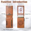 Suteni Oil Wax Pattern Button Veneered Printed Card Box - Brown - 2