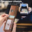 Suteni Brown Oil Wax Pattern Card Box with Auto Pop-Out Button - 5