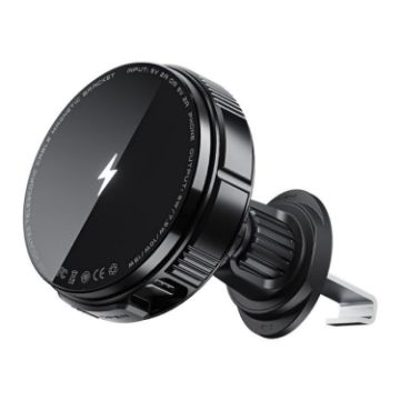 X02 15W Magnetic Phone Holder Wireless Charger with Retractable Cable - 1