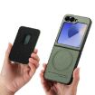 Samsung Galaxy Z Flip6 5G Green Twill Fabric Card Bag Ring Case - 3