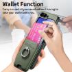 Samsung Galaxy Z Flip6 5G Green Twill Fabric Card Bag Ring Case - 6