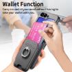 Samsung Galaxy Z Flip6 5G Gray Twill Fabric Card Bag Ring Case - 6