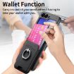 Samsung Galaxy Z Flip5 5G Twill Fabric Card Bag Ring Case (Black) - 6