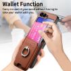 Samsung Galaxy Z Flip5 5G Brown Twill Fabric Card Bag Ring Case - 6