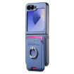 Samsung Galaxy Z Flip5 5G Blue Twill Fabric Card Bag Ring Case - 2