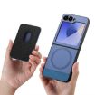 Samsung Galaxy Z Flip5 5G Blue Twill Fabric Card Bag Ring Case - 3