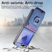 Samsung Galaxy Z Flip5 5G Blue Twill Fabric Card Bag Ring Case - 4