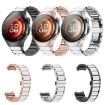 Huawei Watch 5 42mm Ceramic White Metal Band, Butterfly Buckle (Black White) - 3