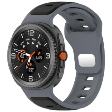 Samsung Galaxy Watch 8 40/44mm Gray Black Silicone Band Reverse Buckle - 1
