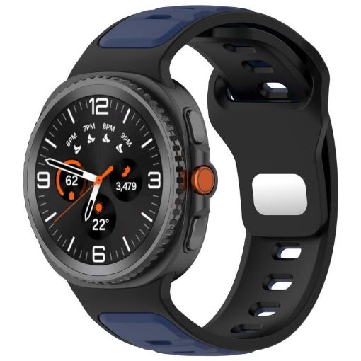 Samsung Galaxy Watch 8 40/44mm Black Blue Silicone Band Reverse Buckle - 1