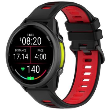 Garmin Forerunner 970 Black+Red Silicone Watch Band Steel Buckle - 1