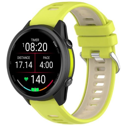 Garmin Forerunner 970 Lime Green Silicone Watch Band with Steel Buckle - 1