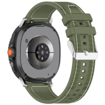 Samsung Galaxy Watch 8 40mm/44mm Nylon Braid Silicone Band Green - 1