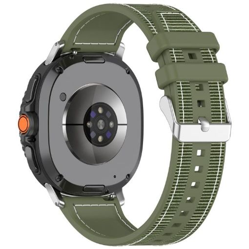 Samsung Galaxy Watch 8 40mm/44mm Nylon Braid Silicone Band Green - 1