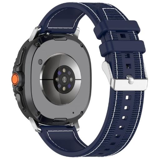 Samsung Galaxy Watch 8 40mm/44mm Nylon Braid Silicone Band - Midnight Blue - 1