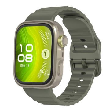 Huawei Watch Fit 4 Pro/3 Silicone Band Army Green - Wave Texture Strap - 1