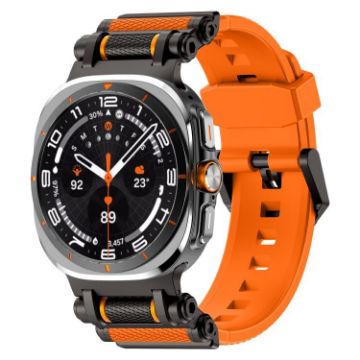 Samsung Galaxy Watch Ultra 47mm Black Orange Silicone Band - 1