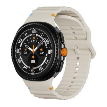 Samsung Galaxy Watch 8 40mm/44mm Beige Silicone Band Wavy Grain - 1