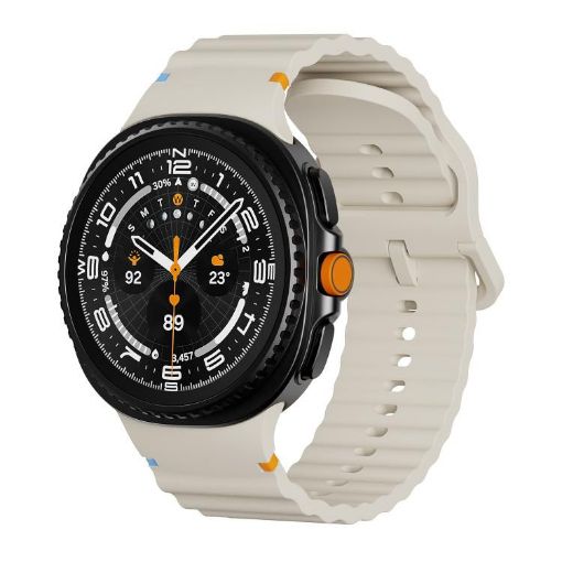 Samsung Galaxy Watch 8 40mm/44mm Beige Silicone Band Wavy Grain - 1