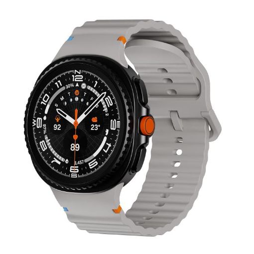 Samsung Galaxy Watch 8 40mm/44mm Gray Silicone Band Wavy Grain - 1