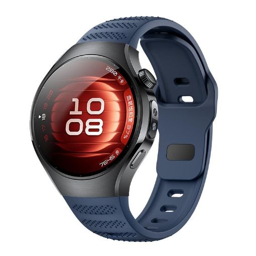 Huawei Watch 5 46mm Dark Blue Silicone Band Dot Texture Reverse Buckle - 1
