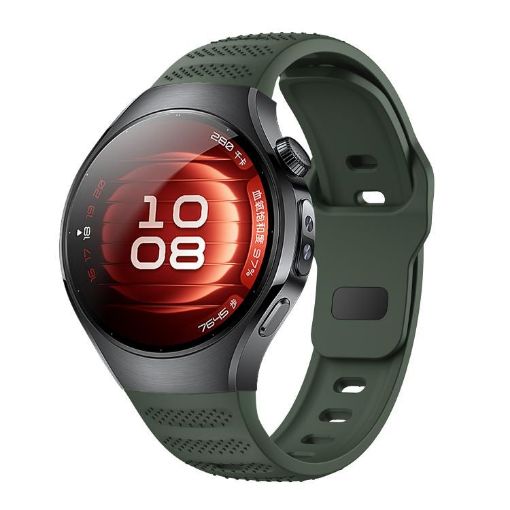 Huawei Watch 5 46mm Green Dot Texture Silicone Band with Reverse Buckle - 1