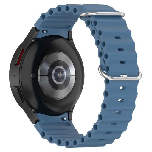 Samsung Galaxy Watch 7 40/44mm Blue Silicone Band Marine Silver Buckle - 1